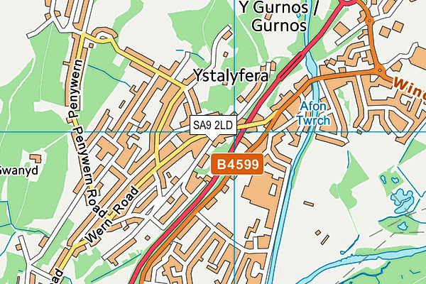 SA9 2LD map - OS VectorMap District (Ordnance Survey)