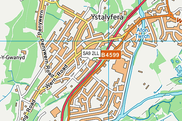 SA9 2LL map - OS VectorMap District (Ordnance Survey)