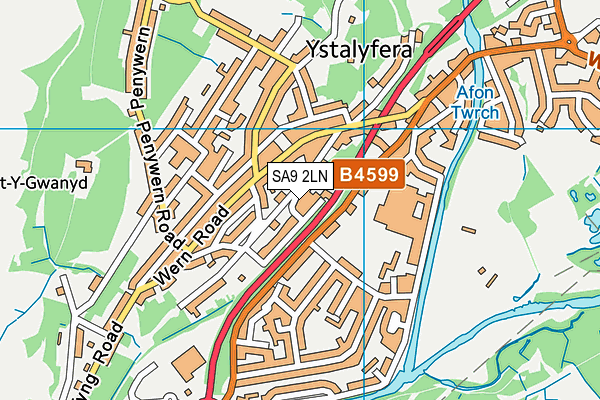 SA9 2LN map - OS VectorMap District (Ordnance Survey)