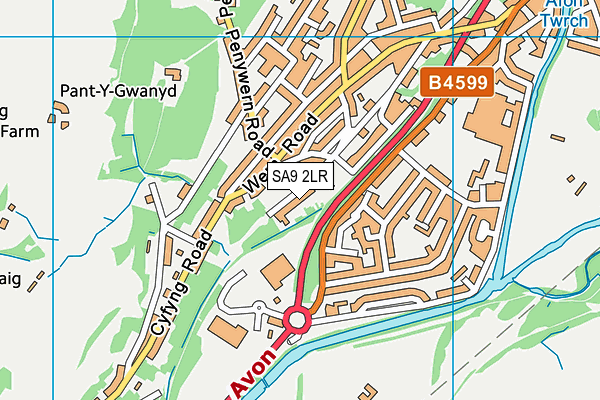 SA9 2LR map - OS VectorMap District (Ordnance Survey)