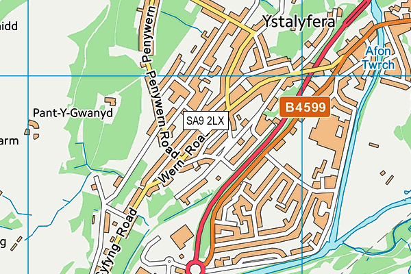 SA9 2LX map - OS VectorMap District (Ordnance Survey)