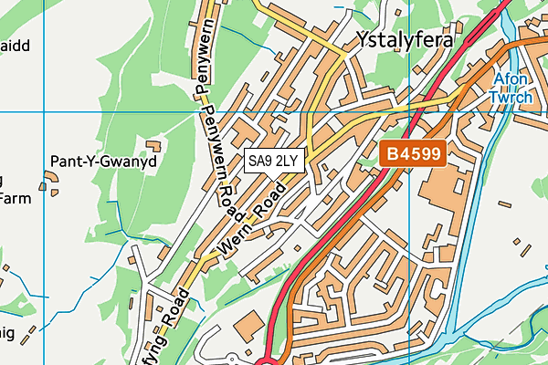 SA9 2LY map - OS VectorMap District (Ordnance Survey)