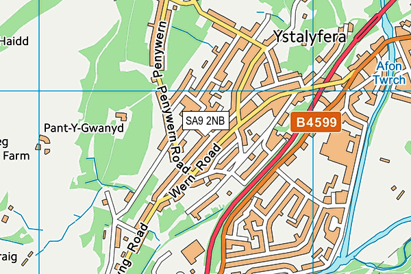 SA9 2NB map - OS VectorMap District (Ordnance Survey)