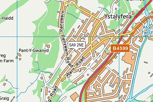 SA9 2NE map - OS VectorMap District (Ordnance Survey)