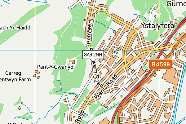 SA9 2NH map - OS VectorMap District (Ordnance Survey)