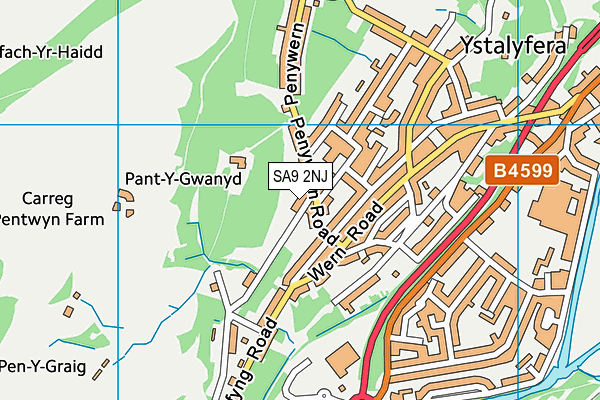 SA9 2NJ map - OS VectorMap District (Ordnance Survey)