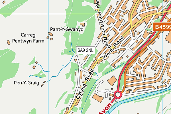 SA9 2NL map - OS VectorMap District (Ordnance Survey)