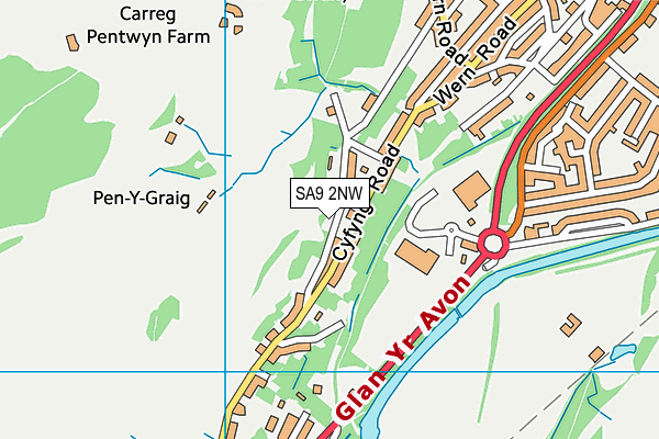 SA9 2NW map - OS VectorMap District (Ordnance Survey)