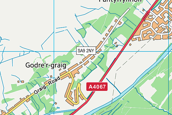 Godre'rgraig Primary School map (SA9 2NY) - OS VectorMap District (Ordnance Survey)