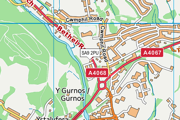 SA9 2PU map - OS VectorMap District (Ordnance Survey)