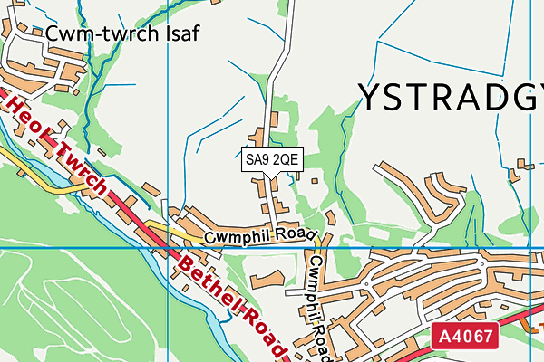 SA9 2QE map - OS VectorMap District (Ordnance Survey)