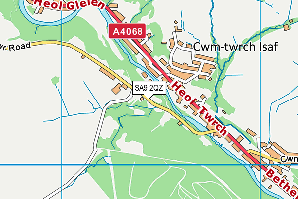 SA9 2QZ map - OS VectorMap District (Ordnance Survey)