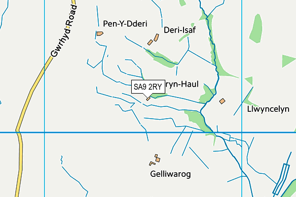 SA9 2RY map - OS VectorMap District (Ordnance Survey)