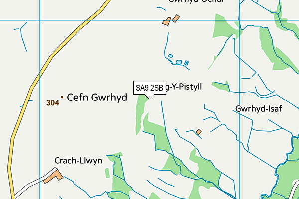 SA9 2SB map - OS VectorMap District (Ordnance Survey)