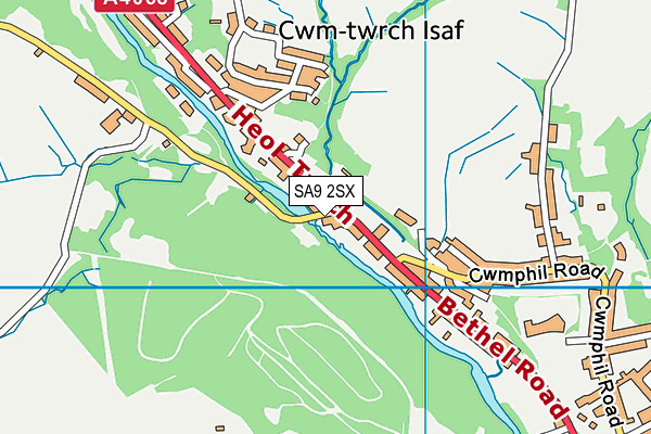 SA9 2SX map - OS VectorMap District (Ordnance Survey)