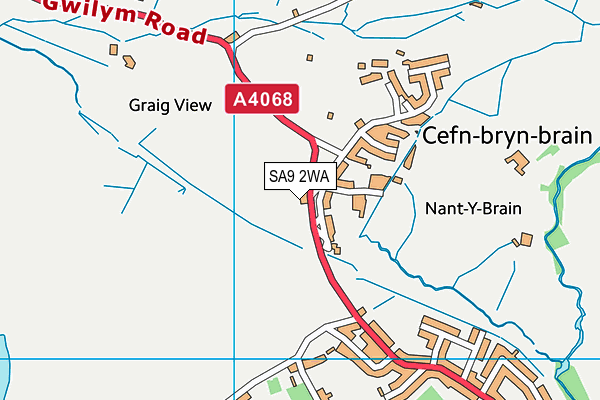 SA9 2WA map - OS VectorMap District (Ordnance Survey)