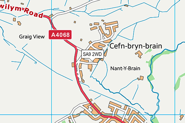 SA9 2WD map - OS VectorMap District (Ordnance Survey)