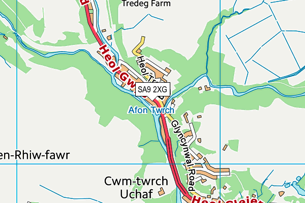 SA9 2XG map - OS VectorMap District (Ordnance Survey)