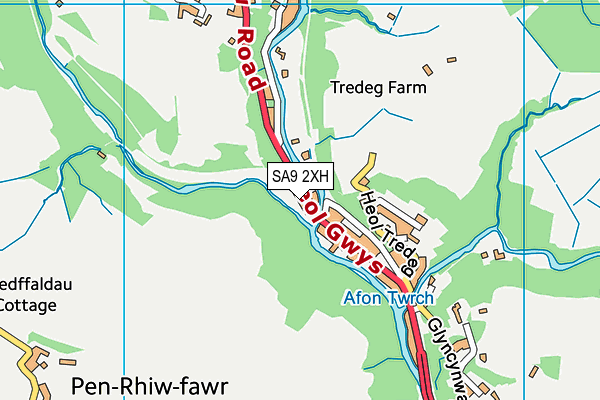 SA9 2XH map - OS VectorMap District (Ordnance Survey)