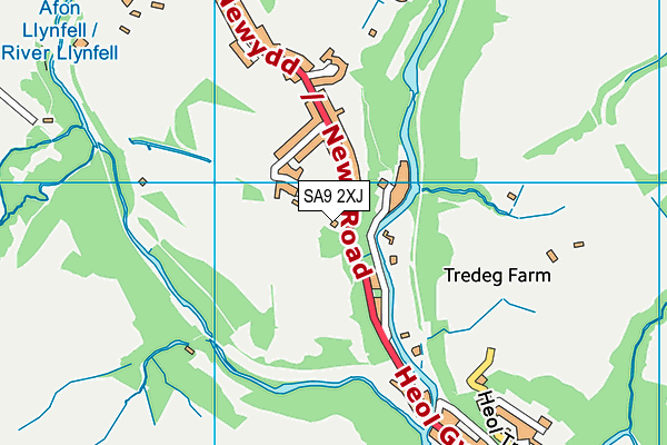 SA9 2XJ map - OS VectorMap District (Ordnance Survey)