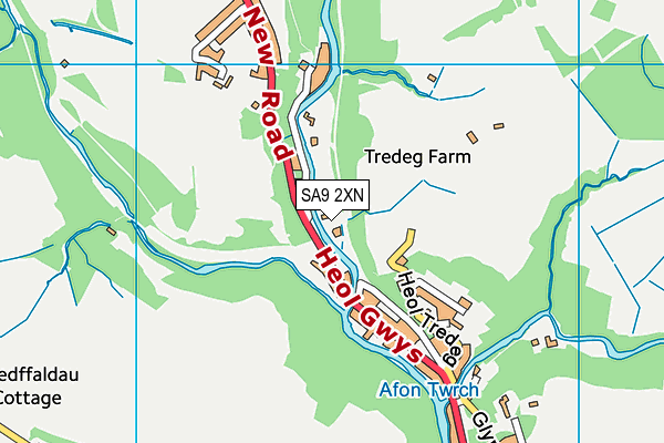 SA9 2XN map - OS VectorMap District (Ordnance Survey)