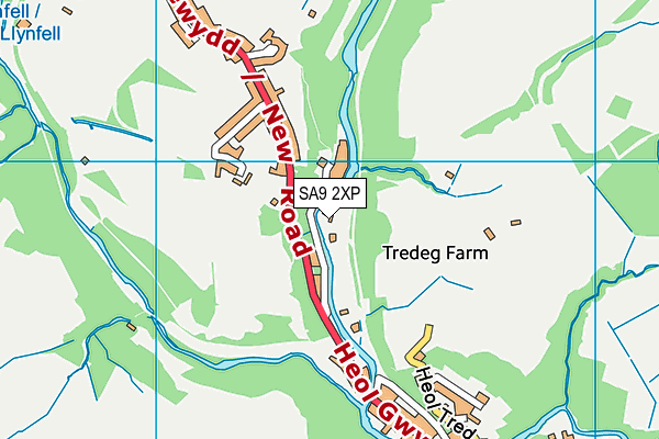 SA9 2XP map - OS VectorMap District (Ordnance Survey)