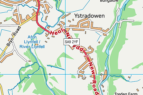 SA9 2YF map - OS VectorMap District (Ordnance Survey)