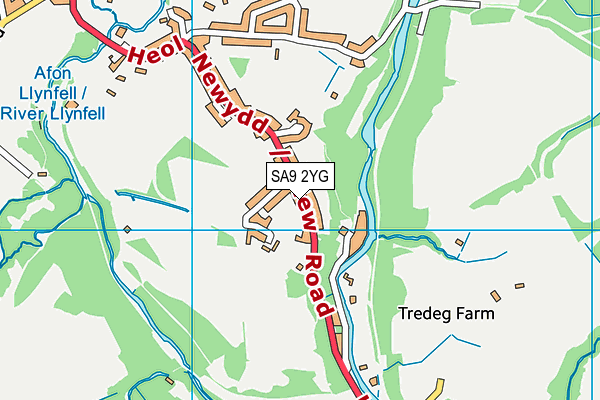 SA9 2YG map - OS VectorMap District (Ordnance Survey)