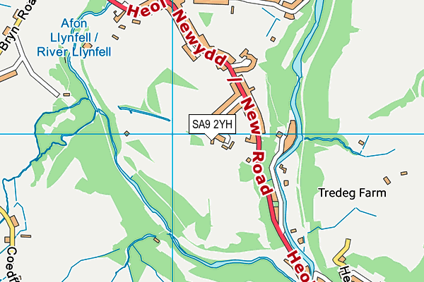 SA9 2YH map - OS VectorMap District (Ordnance Survey)