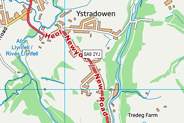 SA9 2YJ map - OS VectorMap District (Ordnance Survey)