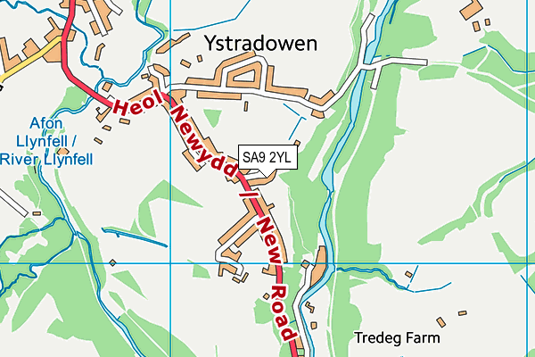 SA9 2YL map - OS VectorMap District (Ordnance Survey)