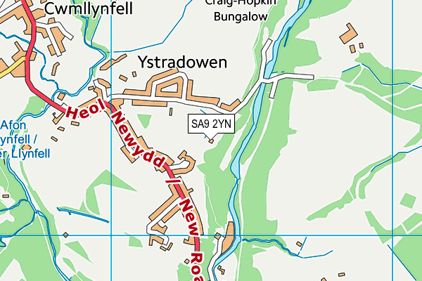 SA9 2YN map - OS VectorMap District (Ordnance Survey)