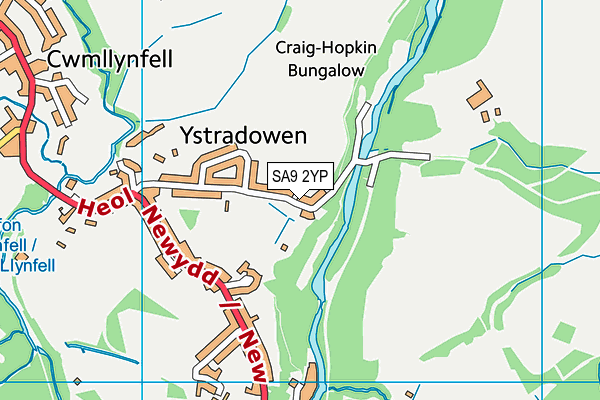 SA9 2YP map - OS VectorMap District (Ordnance Survey)