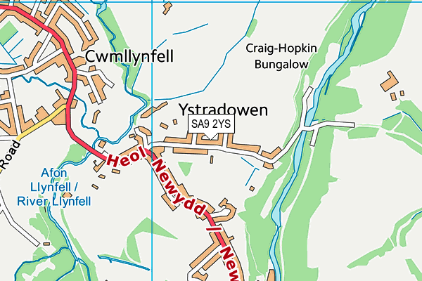 SA9 2YS map - OS VectorMap District (Ordnance Survey)