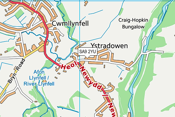 SA9 2YU map - OS VectorMap District (Ordnance Survey)