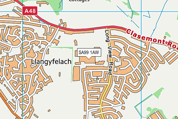 SA99 1AW map - OS VectorMap District (Ordnance Survey)