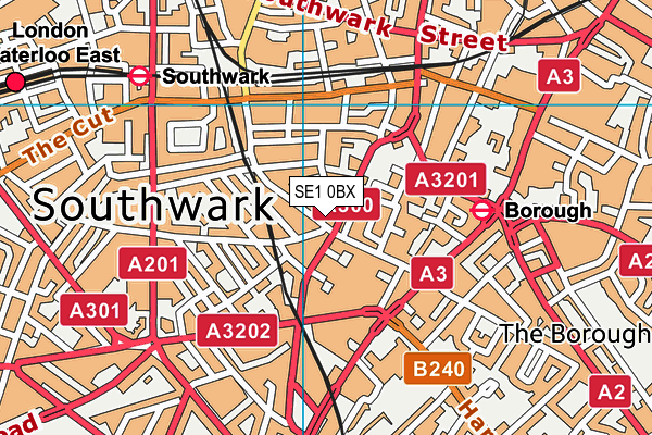 SE1 0BX map - OS VectorMap District (Ordnance Survey)