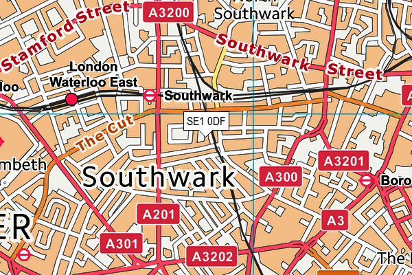 SE1 0DF map - OS VectorMap District (Ordnance Survey)