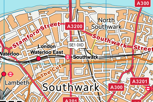 SE1 0XD map - OS VectorMap District (Ordnance Survey)