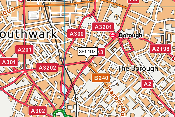 SE1 1DX map - OS VectorMap District (Ordnance Survey)