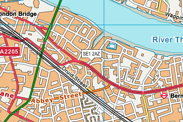 SE1 2AZ map - OS VectorMap District (Ordnance Survey)
