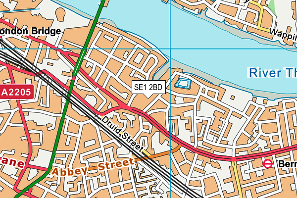 SE1 2BD map - OS VectorMap District (Ordnance Survey)