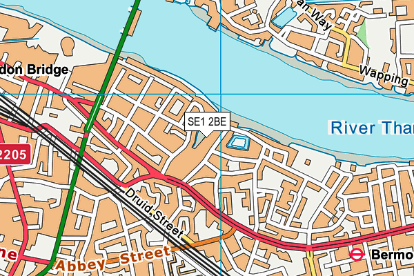 SE1 2BE map - OS VectorMap District (Ordnance Survey)