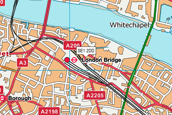 SE1 2DD map - OS VectorMap District (Ordnance Survey)