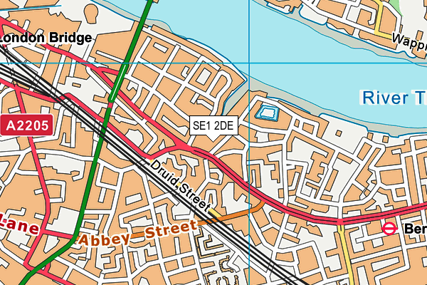 SE1 2DE map - OS VectorMap District (Ordnance Survey)