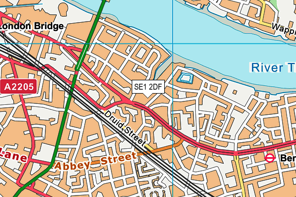 SE1 2DF map - OS VectorMap District (Ordnance Survey)