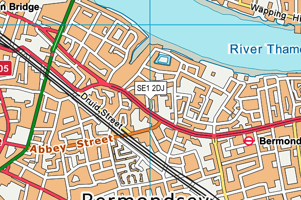 SE1 2DJ map - OS VectorMap District (Ordnance Survey)