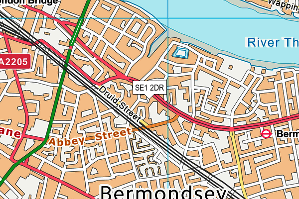 SE1 2DR map - OS VectorMap District (Ordnance Survey)