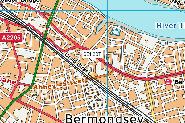 SE1 2DT map - OS VectorMap District (Ordnance Survey)