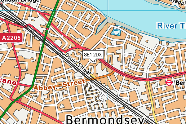 SE1 2DX map - OS VectorMap District (Ordnance Survey)